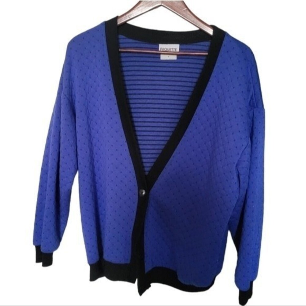 Vintage Cottagecore Grannycore Quilted Grandpa Cardigan Sweater M Cottage